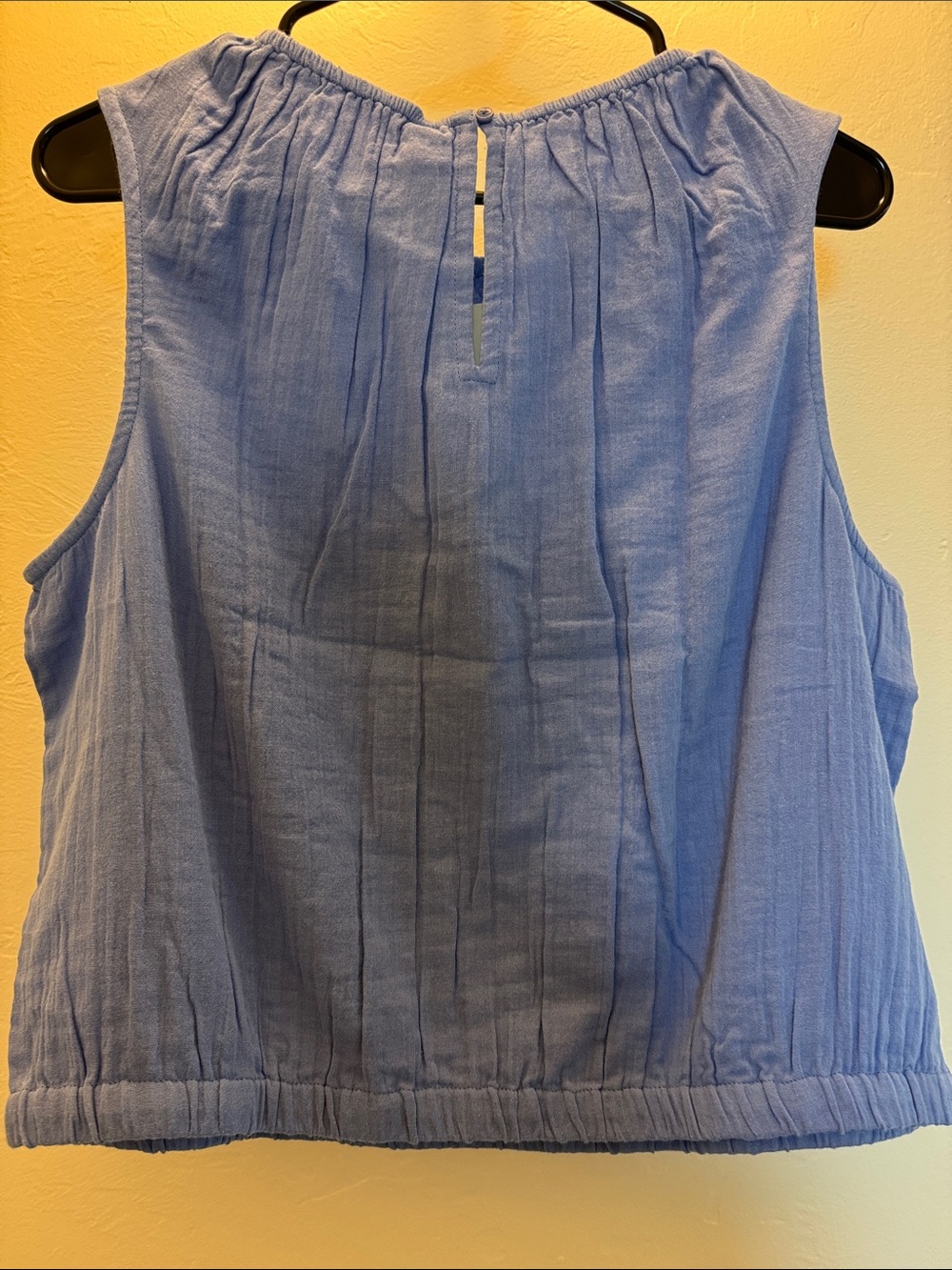 Blue Sleeveless Linen Top by - Picture 3 of 3